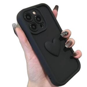 Black heart iphone 13 cell phone case